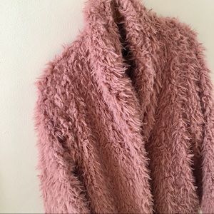 Wild Fable pink fuzzy shag jacket
